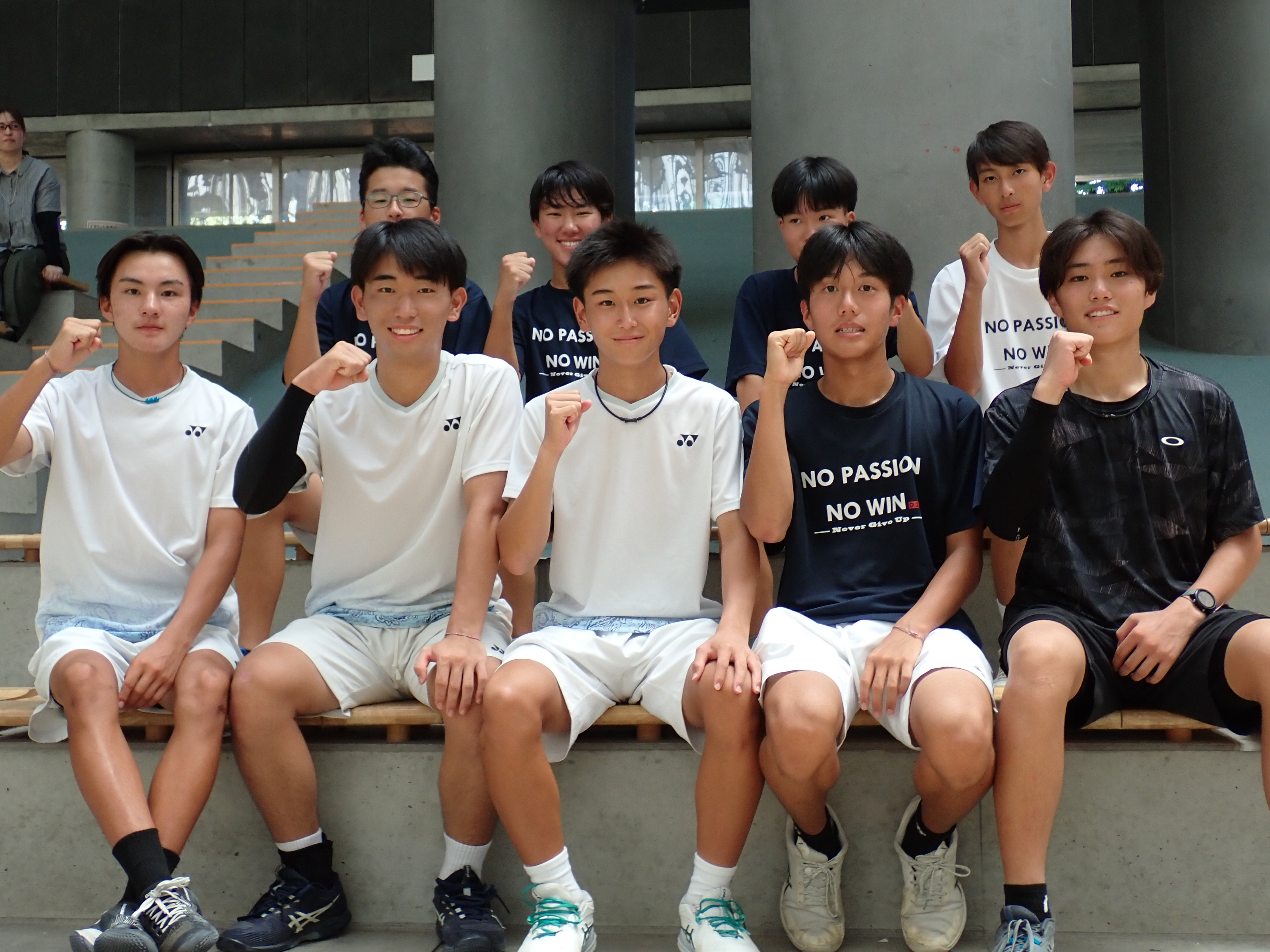 テニス　夏季テニス　２年男複圧勝！